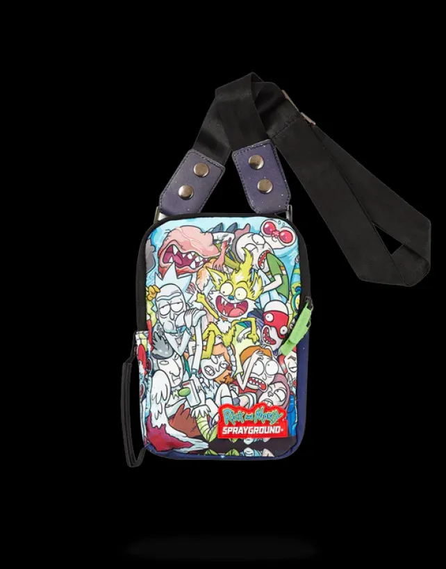 SLINGS|CROSSBODYS>SPRAYGROUND RICK u0026 MORTY CRAMMED SLING