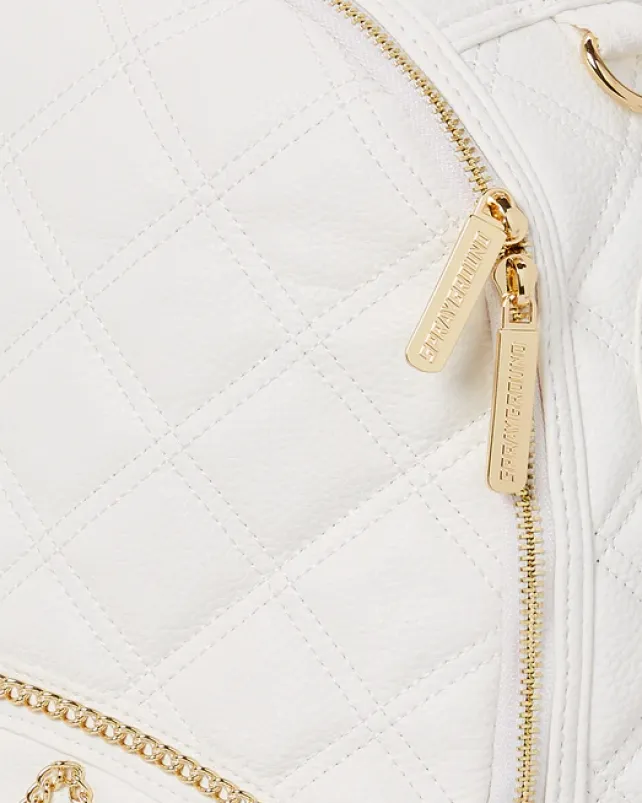 BACKPACKS>SPRAYGROUND RIVIERA LE BLANC GOLD CHAIN SHARK BACKPACK (DLXV)