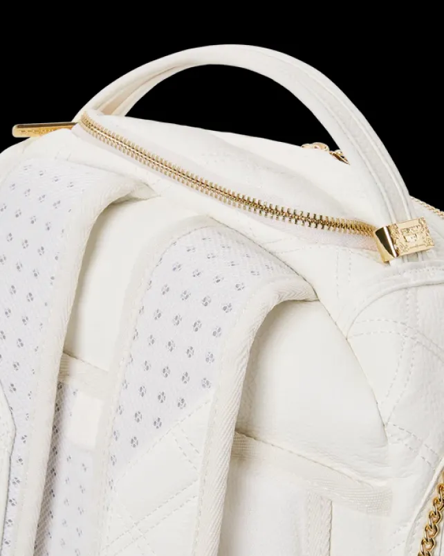 BACKPACKS>SPRAYGROUND RIVIERA LE BLANC GOLD CHAIN SHARK BACKPACK (DLXV)