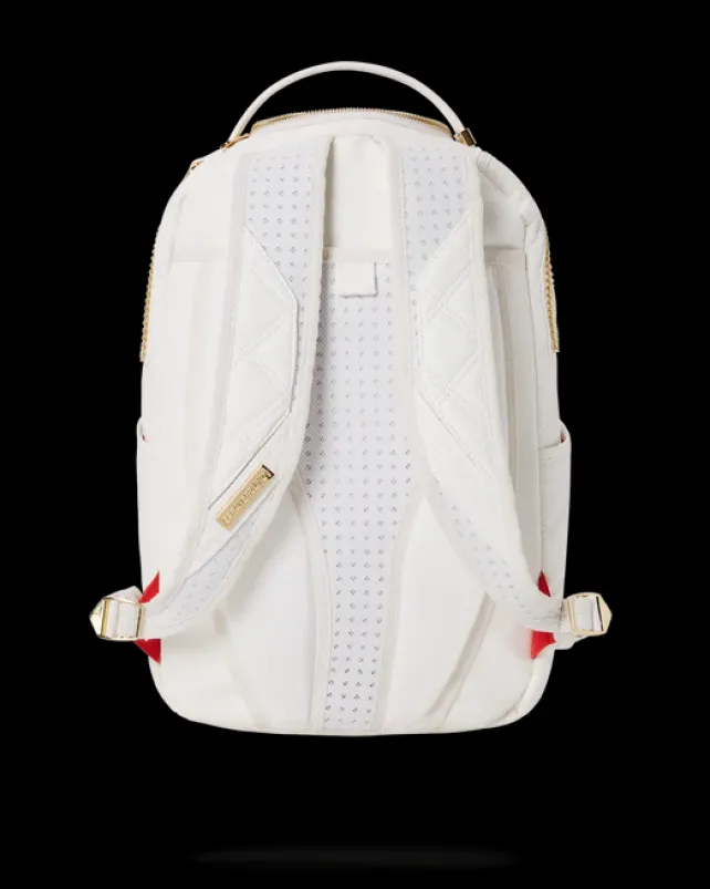 BACKPACKS>SPRAYGROUND RIVIERA LE BLANC GOLD CHAIN SHARK BACKPACK (DLXV)