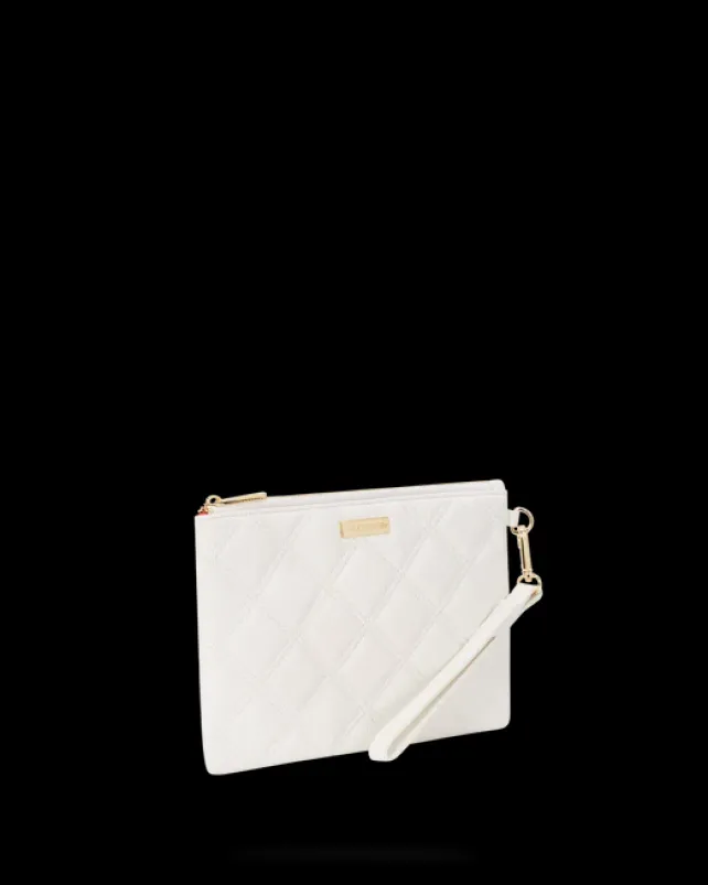 CROSSOVER CLUTCHES>SPRAYGROUND RIVIERA LE BLANC GOLD CHAIN SHARK CROSSOVER CLUTCH