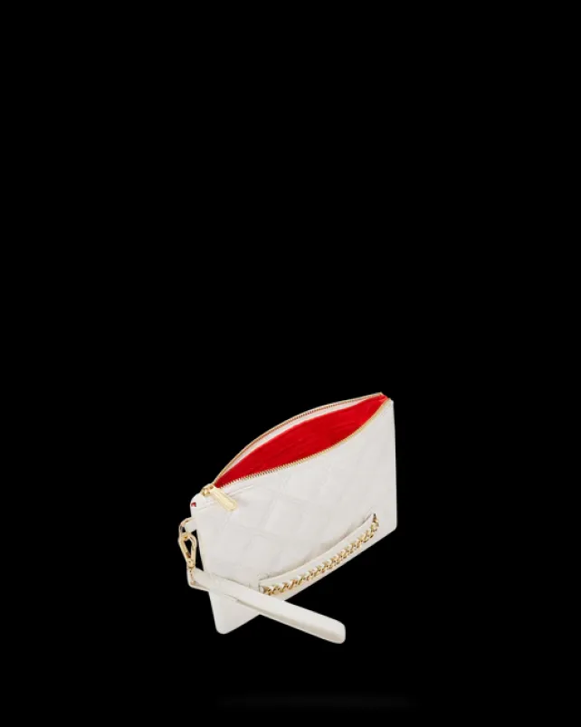 CROSSOVER CLUTCHES>SPRAYGROUND RIVIERA LE BLANC GOLD CHAIN SHARK CROSSOVER CLUTCH