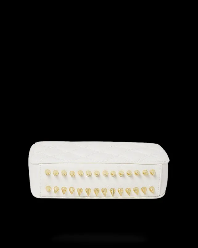 HANDBAGS>SPRAYGROUND RIVIERA LE BLANC GOLD CHAIN SHARK HANDBAG
