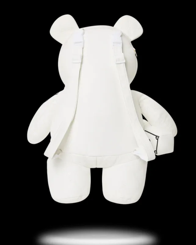 TEDDY BEAR BACKPACKS|BACKPACKS>SPRAYGROUND RIVIERA LE BLANC GOLD CHAIN MONEYBEAR TEDDYBEAR BACKPACK
