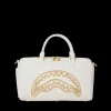 DUFFLES>SPRAYGROUND RIVIERA LE BLANC GOLD CHAIN SHARK MINI DUFFLE