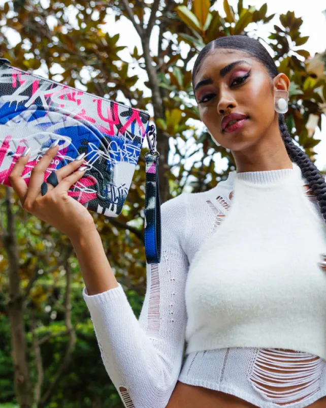 CROSSOVER CLUTCHES>SPRAYGROUND SHARK ATELIER CROSSOVER CLUTCH