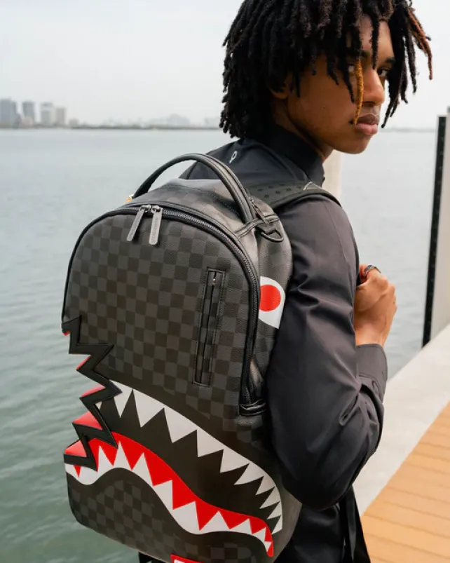BACKPACKS>SPRAYGROUND SHARK BITE SHARKS IN PARIS GRAY BACKPACK (DLXV)