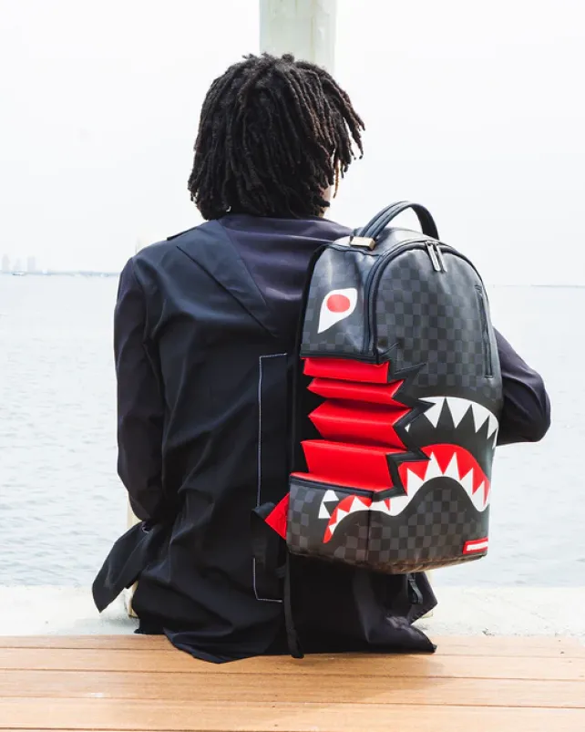 BACKPACKS>SPRAYGROUND SHARK BITE SHARKS IN PARIS GRAY BACKPACK (DLXV)