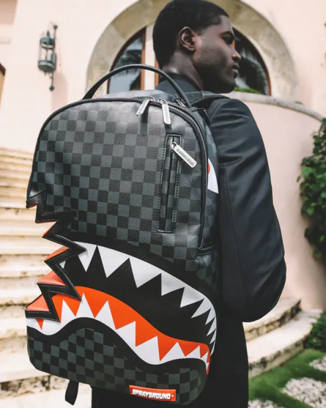 BACKPACKS>SPRAYGROUND SHARK BITE SHARKS IN PARIS GRAY BACKPACK (DLXV)