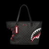 TOTES>SPRAYGROUND SHARK BITE SHARKS IN PARIS GRAY TOTE