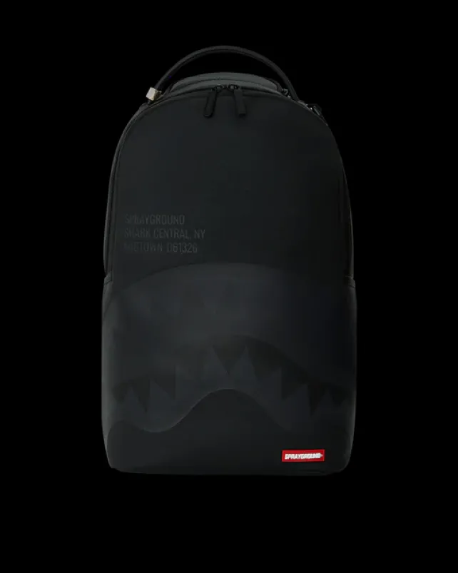 BACKPACKS>SPRAYGROUND SHARK CENTRAL (BLK ON BLK) BACKPACK (DLXV)