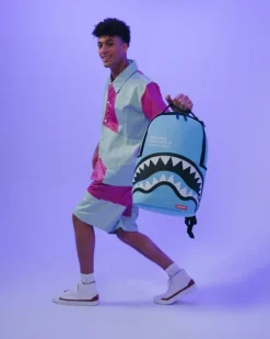 BACKPACKS>SPRAYGROUND SHARK CENTRAL (BLUE) BACKPACK (DLXV)