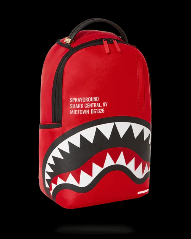 BACKPACKS>SPRAYGROUND SHARK CENTRAL (RED) (DLXV)