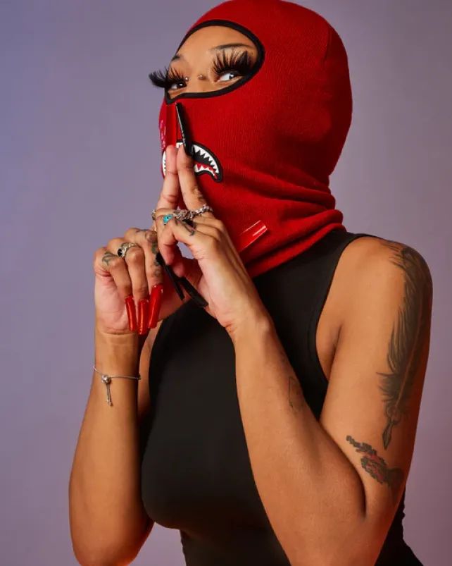 SKI MASKS|COLD WEATHER GEAR>SPRAYGROUND SHARK CENTRAL SKI MASK (RED)