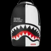 BACKPACKS>SPRAYGROUND SHARK CENTRAL SPLIT BACKPACK BLK/WHT (DLXV)