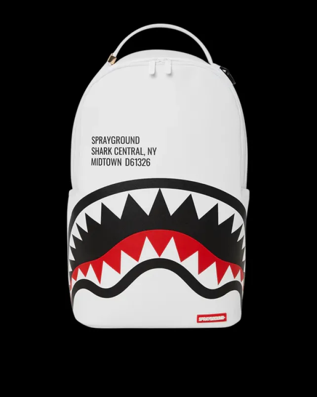 BACKPACKS>SPRAYGROUND SHARK CENTRAL (WHT) BACKPACK (DLXV)