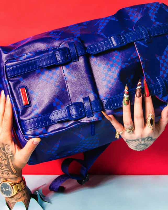 HILLS|BACKPACKS>SPRAYGROUND SHARK CHECK (BLUE) HILLS BACKPACK