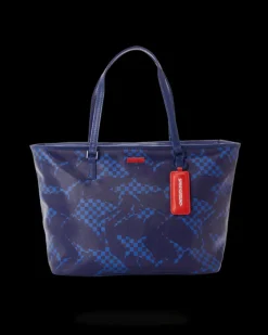 TOTES>SPRAYGROUND SHARK CHECK (BLUE) TOTE