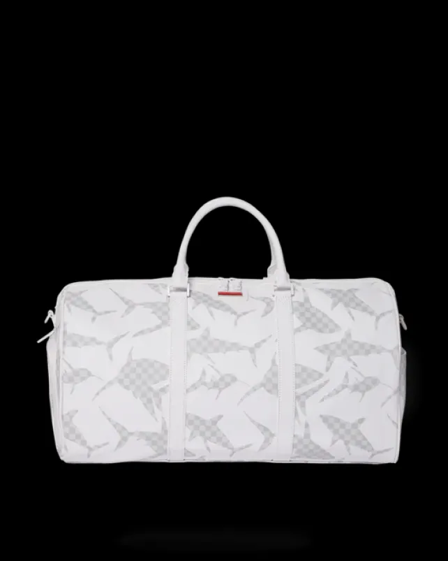 DUFFLES>SPRAYGROUND SHARK CHECK (WHITE) DUFFLE