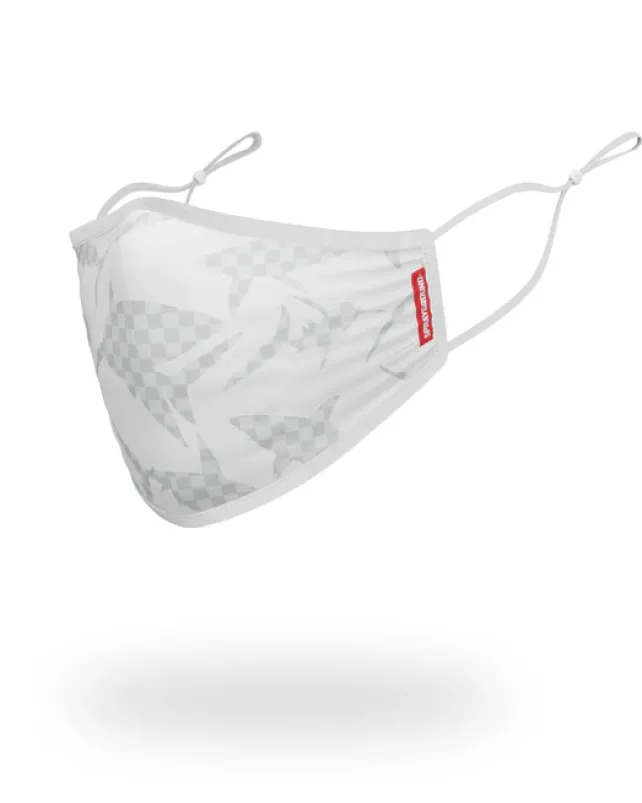 FACE MASKS>SPRAYGROUND SHARK CHECK (WHITE) FACE MASK