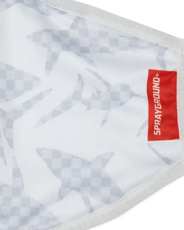 FACE MASKS>SPRAYGROUND SHARK CHECK (WHITE) FACE MASK