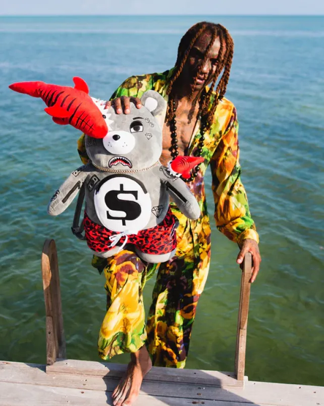 TEDDY BEAR BACKPACKS|BACKPACKS>SPRAYGROUND SHARK FRIENDS MONEYBEAR TEDDYBEAR BACKPACK