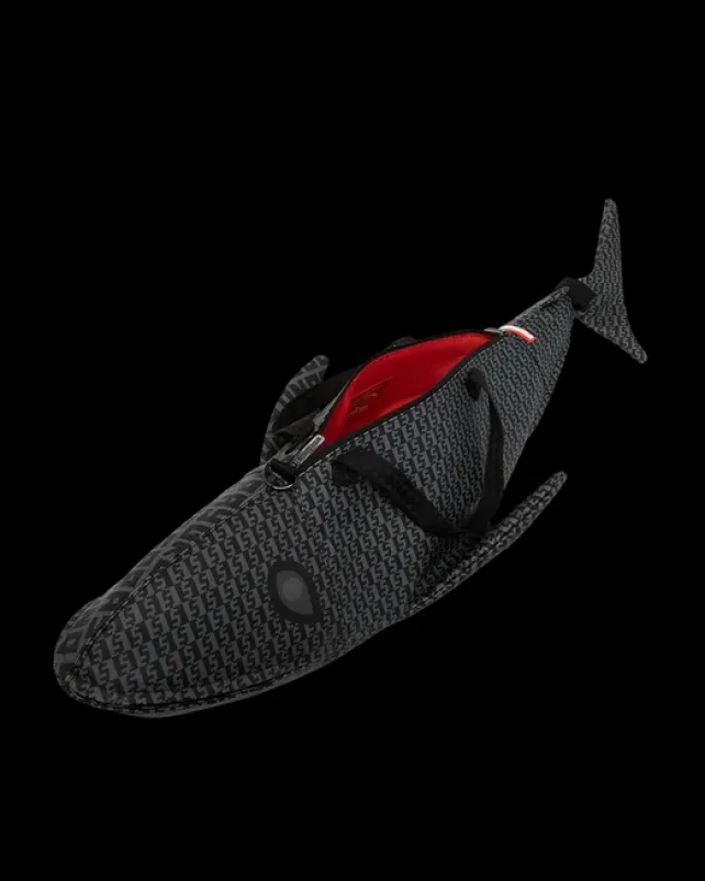 DUFFLES>SPRAYGROUND SHARKFINITY STEALTH PILOT SHARK SHAPE DUFFLE