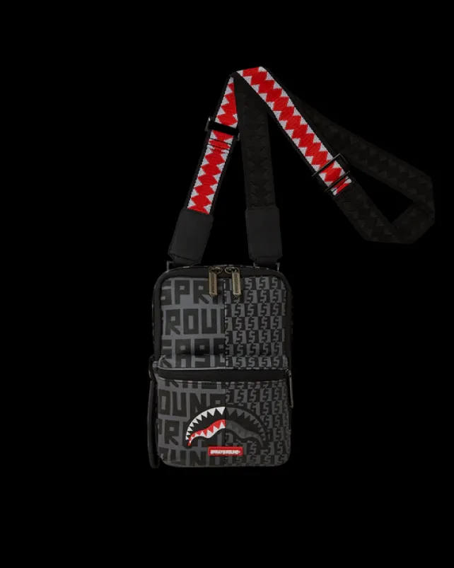 SLINGS|CROSSBODYS>SPRAYGROUND SHARKFINITY STEALTH PILOT MESSENGER SLING BAG
