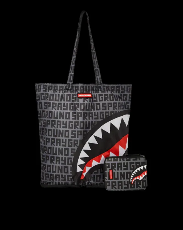 TOTES|HANDBAGS>SPRAYGROUND SHARKFINITY STEALTH PILOT PACKABLE TOTE