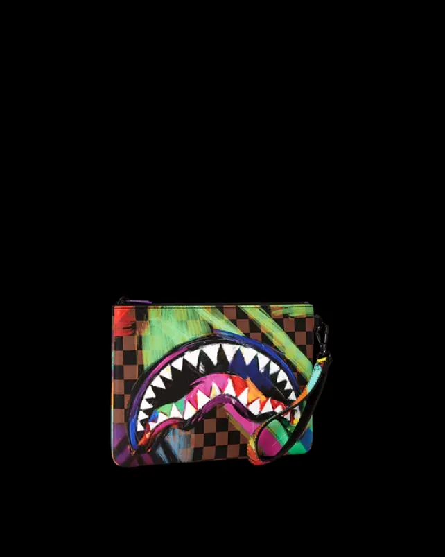 CROSSOVER CLUTCHES>SPRAYGROUND SHARKS IN PARIS CITY STREAKS CROSSOVER CLUTCH