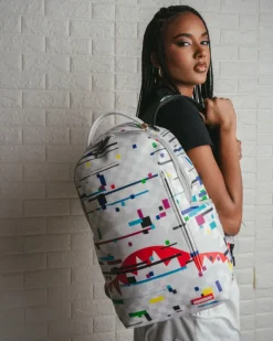 BACKPACKS>SPRAYGROUND SHARKS IN PARIS GLITCH RIDER BACKPACK (DLXV)