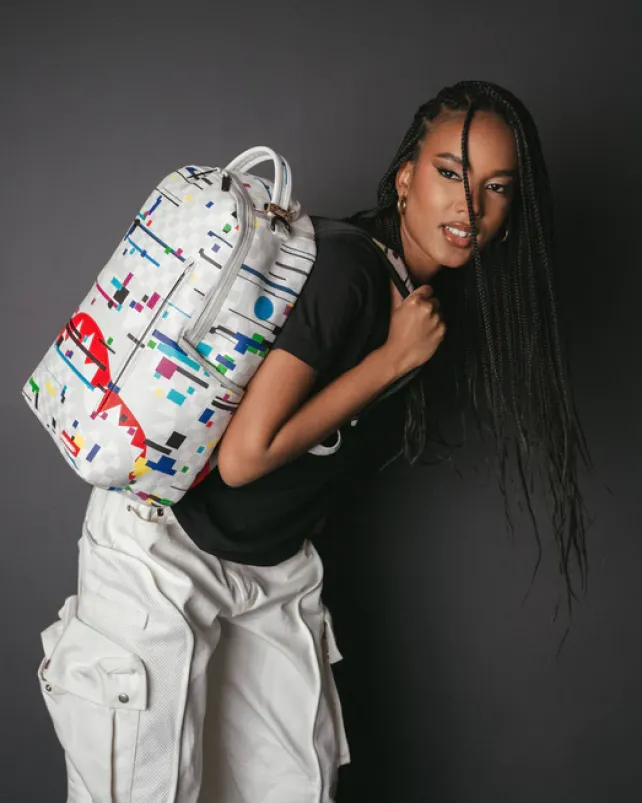 BACKPACKS>SPRAYGROUND SHARKS IN PARIS GLITCH RIDER BACKPACK (DLXV)