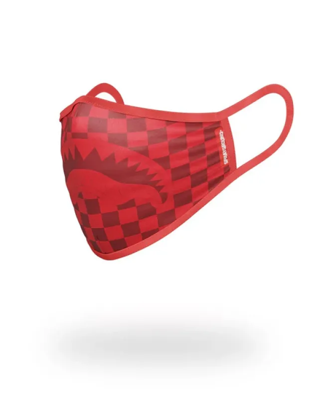 FACE MASKS>SPRAYGROUND SHARKS IN PARIS (RED) FORM-FITTING MASK
