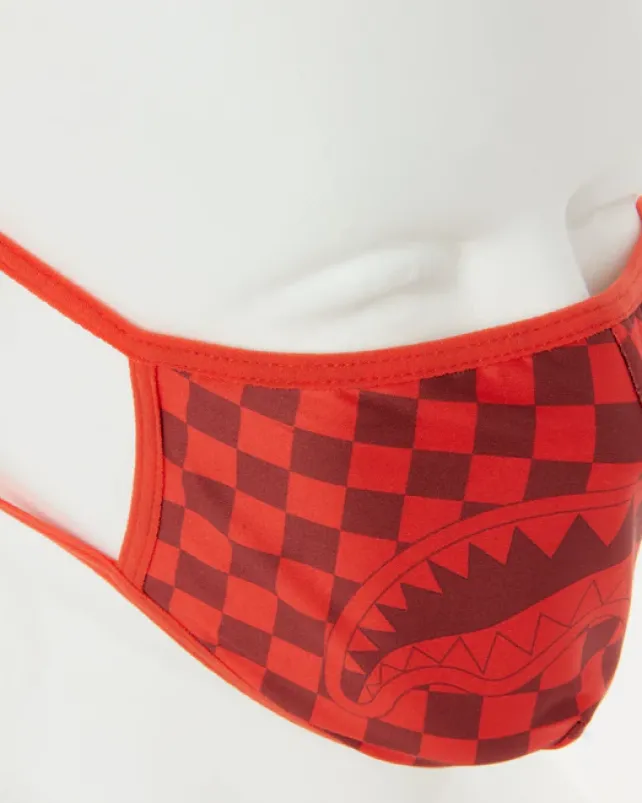 FACE MASKS>SPRAYGROUND SHARKS IN PARIS (RED) FORM-FITTING MASK