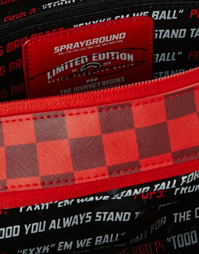TOILETRIES AKA MONEY BAGS>SPRAYGROUND SHARKS IN PARIS RED TOILETRY AKA MONEY BAGS