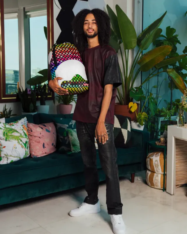 BACKPACKS>SPRAYGROUND SHARKS IN PARIS THE GRID BACKPACK (DLXV)
