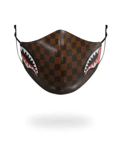 FACE MASKS>SPRAYGROUND SHARKS IN PARIS VEGAN LEATHER FACE MASK