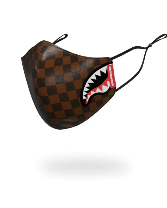 FACE MASKS>SPRAYGROUND SHARKS IN PARIS VEGAN LEATHER FACE MASK