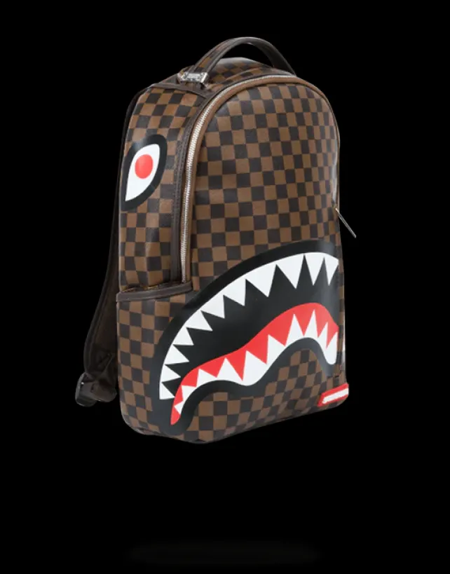 BACKPACKS>SPRAYGROUND SLEEK SHARKS IN PARIS (BROWN)