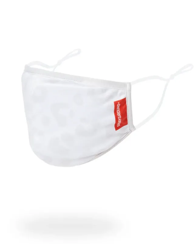 FACE MASKS>SPRAYGROUND SNOW LEOPARD POLYESTER FACE MASK