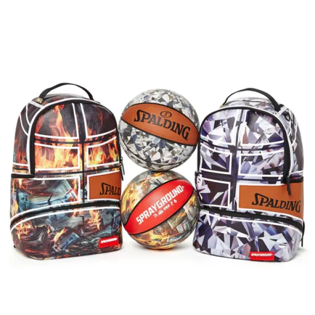 BACKPACKS>SPRAYGROUND SPALDING X FIRE MONEY BACKPACK