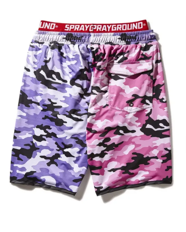 SWIMWEAR>SPRAYGROUND SPLIT CAMO CORTO SWIM TRUNKS