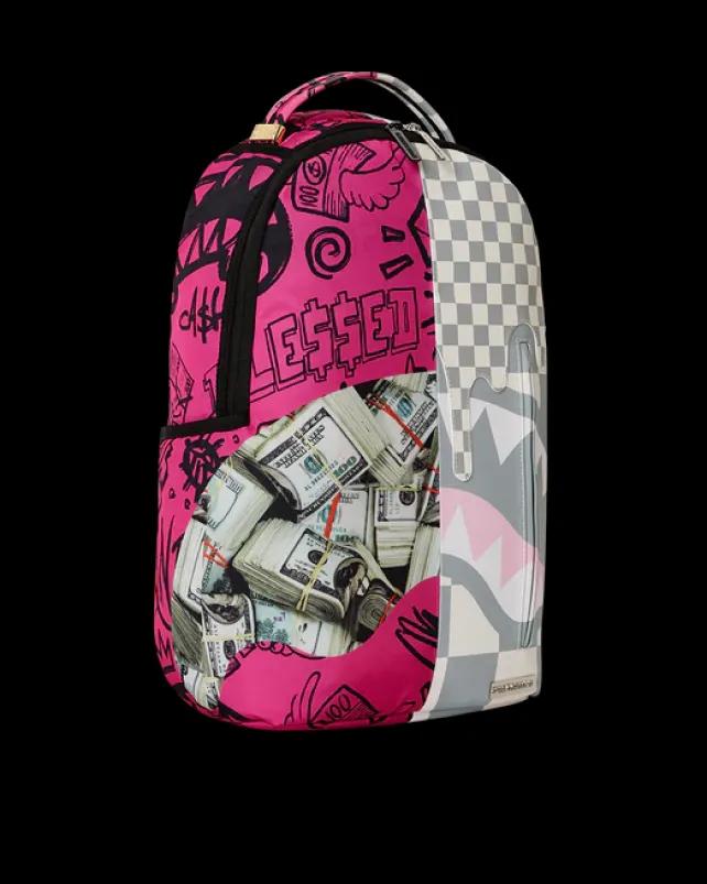 BACKPACKS>SPRAYGROUND SPLIT MONEY BLESSINGS BACKPACK (DLXV)