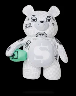 TEDDY BEAR BACKPACKS|BACKPACKS>SPRAYGROUND SPLIT THE CHECK (PEARL) MONEYBEAR TEDDYBEAR BACKPACK