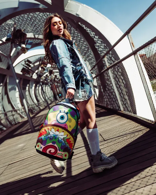 BACKPACKS>SPRAYGROUND SPONGEBOB CUT u0026 SEW BACKPACK (DLXV)