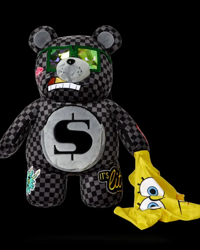 TEDDY BEAR BACKPACKS|BACKPACKS>SPRAYGROUND SPONGEBOB MONEYBEAR TEDDYBEAR BACKPACK