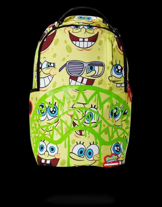 BACKPACKS>SPRAYGROUND SPONGEBOB SPRAYPAINT FACE PATTERN