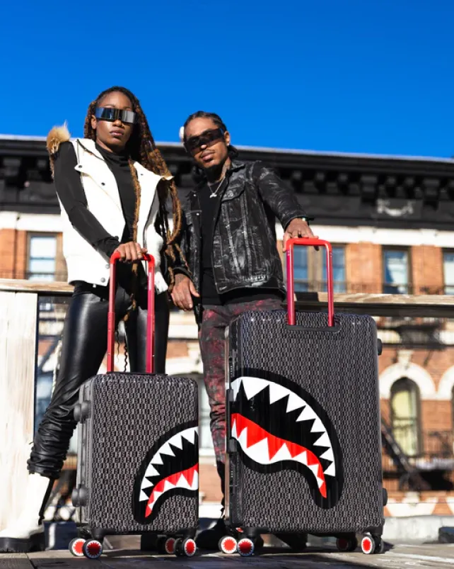 CARRY-ON LUGGAGE>SPRAYGROUND SPRAYGATTI REVV SHARKNAUTICS HARDSHELL CARRY-ON LUGGAGE
