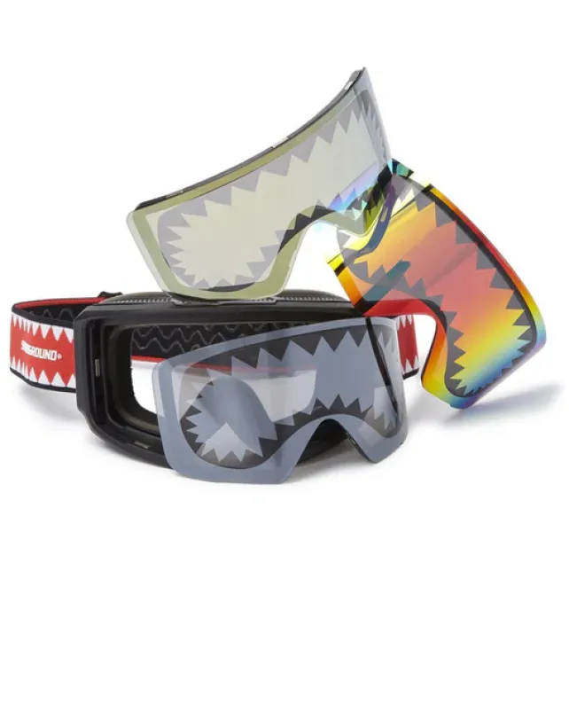 SKI GOGGLES>SPRAYGROUND SHARK GOGGLES WITH 3 INTERCHANGEABLE LENS