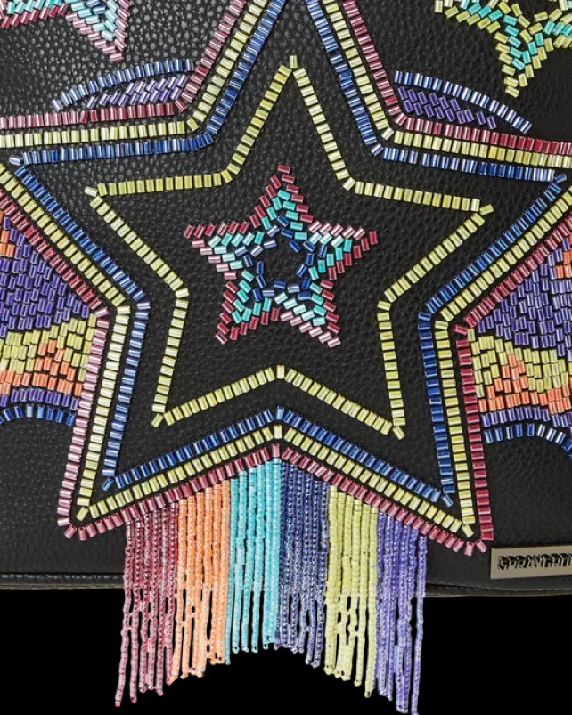 SAVAGES|BACKPACKS>SPRAYGROUND STAR RACER A.I.7 SANDFLOWER COLLAB BEADED SAVAGE BACKPACK